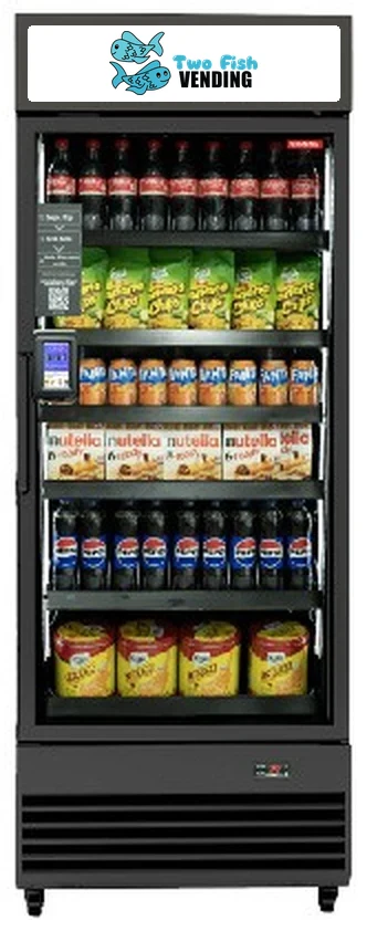 The Pro 542 professional smart cooler, a glass-front AI Smart Cooler with the Two Fish logo on top